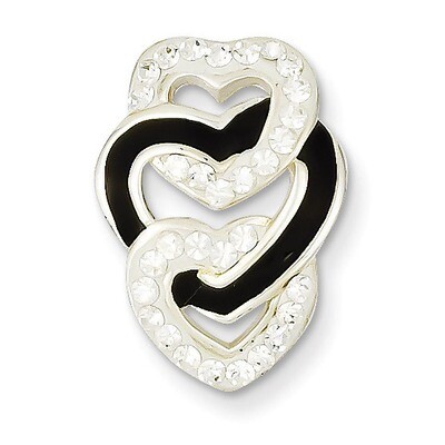 Sterling Silver Enameled Stellux Crystal Slide QP2550
