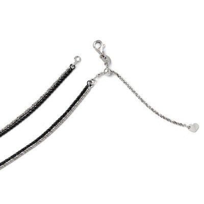 Leslie&#39;s Black and White Adjustable Double Strand Necklace Chain 16 Inch - 14k Gold HB-4053-16, MPN…