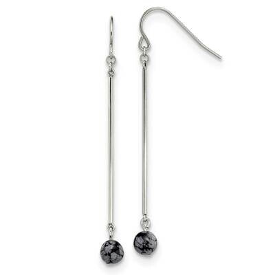 Snowflake Stone Dangle Earrings Stainless Steel Polished SRE1551, MPN: SRE1551, 191101867170