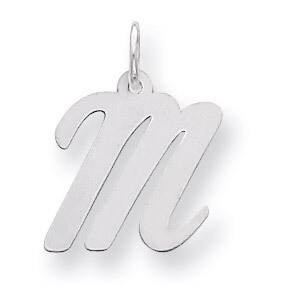 Medium Script Initial M Charm Sterling Silver QC5082M, MPN: QC5082M, 883957558851