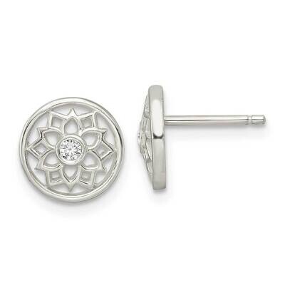 Crown Chakra Post Earrings Sterling Silver Cz Diamond QE15687, MPN: QE15687, 196904153406