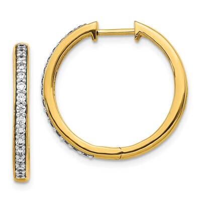 Diamond Hoop Earrings 14k Yellow Gold EM4265-033-YA, MPN: EM4265-033-YA, 883957663739