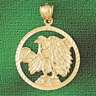 Dazzlers Jewelry Flying Eagle Pendant Necklace Charm Bracelet in Yellow, White or Rose Gold 2835, M…