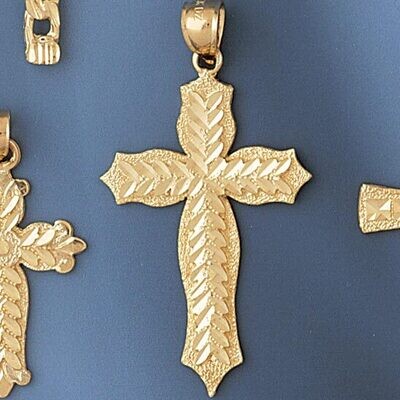 Dazzlers Jewelry Cross Pendant Necklace Charm Bracelet in Yellow, White or Rose Gold 7985, MPN: DZ-…