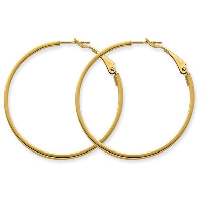 3x35mm Polished Round Hoop Earrings 14k Gold PRE231, MPN: PRE231, 883957900292