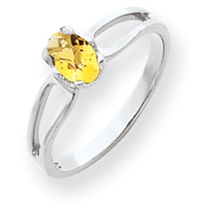 Citrine Checker Ring 14k white Gold 6x4mm Oval Y4634CC, MPN: Y4634CC, 883957564166