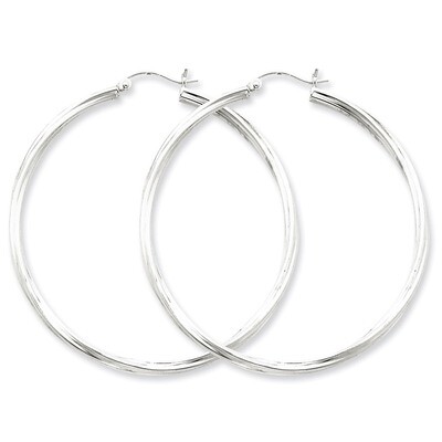 Twisted Hoop Earrings Sterling Silver Rhodium-plated QE4576, MPN: QE4576, 883957931890