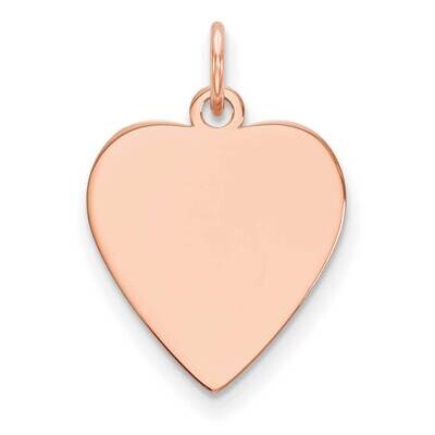 Plain .027 Gauge Heart Engravable Disc Charm 14k Rose Gold XRM622/27, MPN: XRM622/27,