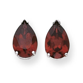 10x7mm Pear Garnet Earrings 14k White Gold XE83WGA, MPN: XE83WGA, 883957104959