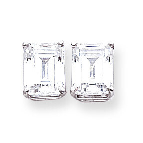 9x7mm Emerald Cut CZ Diamond Earrings 14k White Gold XE68WCZ Diamond, MPN: XE68WCZ, 883957227405