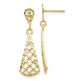 Diamond-Cut Inverted Fan Dangle Post Earring 10k Gold 10K4359, MPN: 10K4359, 191101566639