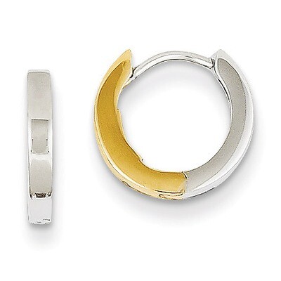 2mm Hinged Hoop Earrings 14k Two-Tone Gold TL156, MPN: TL156, 869786091288