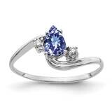 6x4mm Pear Tanzanite AA Diamond Ring 14k White Gold Y2039T/AA, MPN: Y2039T/AA, 883957692852