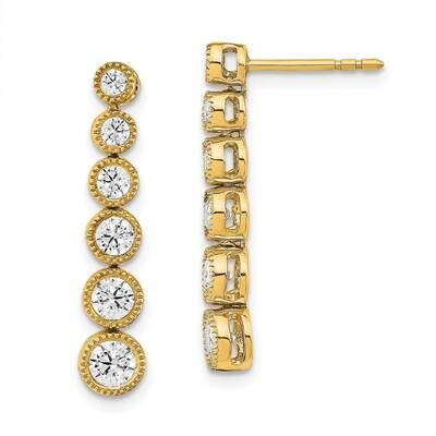 Diamond Vs/Si, D E F, Fashion Dangle Post Earrings 14k Yellow Gold True Origin Lab Grown EM6348-100…