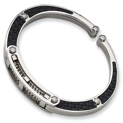 Carbon Fiber Hinged Bangle - Stainless Steel SRB237 by Chisel, MPN: SRB237, 883957745824