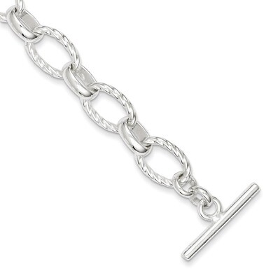 7.75 Inch Fancy Link Toggle Bracelet Sterling Silver Polished QH155-7.75, MPN: QH155-7.75, 88395754…