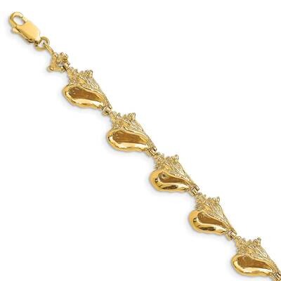 Conch Shell Link Bracelet 14k Gold 3-D FB1705-7.25, MPN: FB1705-7.25, 191101010002