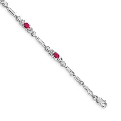 Composite Ruby Bracelet 14k White Gold Diamond BM4479-RU-001-WA, MPN: BM4479-RU-001-WA, 883957205267