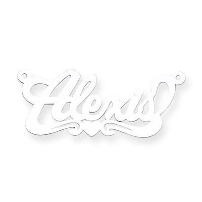 0.013 Gauge Polished Nameplate Pendant 14k White Gold XNA134W, MPN: XNA134W, 883957970660
