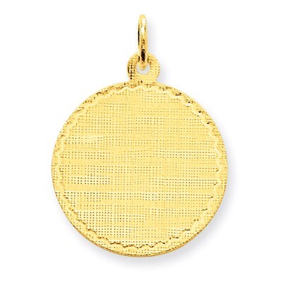 Patterned .013 Gauge Circular Engravable Disc Charm 14k Gold XM264/13, MPN: XM264/13, 883957378763