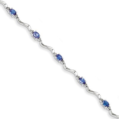 Tanzanite Bracelet Sterling Silver Rhodium-plated Diamond QX870TZ, MPN: QX870TZ, 883957681160