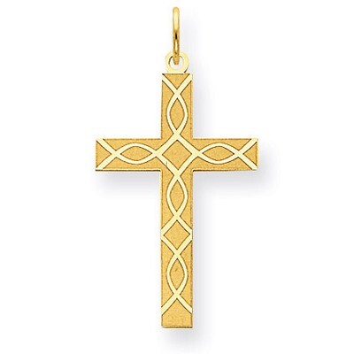 Laser Designed Cross Pendant 14k Gold XR1198, MPN: XR1198, 883957475127