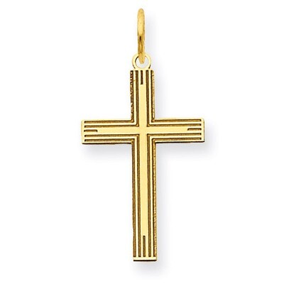 Laser Designed Cross Charm 14k Gold XR992, MPN: XR992, 886774133409