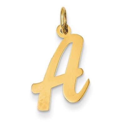 Medium Script Initial A Charm 14k Gold YC660A, MPN: YC660A, 886774137100