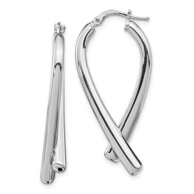 Leslie&#39;s Polished Post Dangle Earrings Sterling Silver Rhodium-plated HB-QLE1308, MPN: QLE1308, 191…