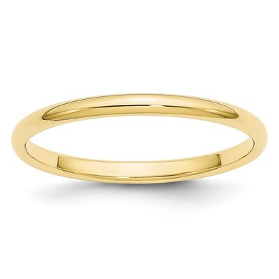 2mm Half Round Band 10k Yellow Gold 1HR020 Engravable, MPN: 1HR020, 886774296753
