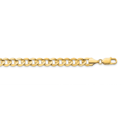 22 Inch 8.5mm Open Concave Curb Chain 14k Yellow Gold LCR220-22, MPN: LCR220-22, 886774559667