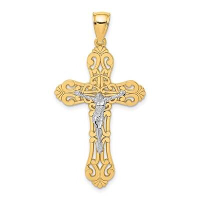 Crucifix with Scrolled Tips Charm 14k Gold Rhodium K9199, MPN: K9199, 637218081677