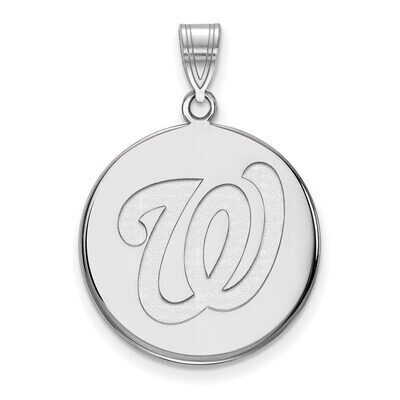 Washington Nationals Large Disc Pendant Sterling Silver SS018NAT, MPN: SS018NAT, 886774628424