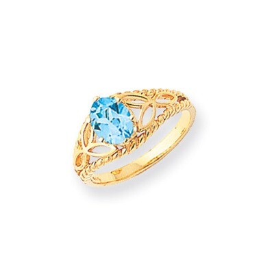Blue Topaz Ring 14k Gold X6102BT, MPN: X6102BT, 883957712635