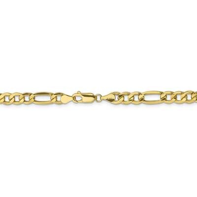 26 Inch 6.25mm Semi-Solid Figaro Chain 10k Yellow Gold 10BC96-26, MPN: 10BC96-26, 886774564616