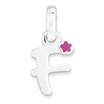 Letter F with Enamel Pendant Sterling Silver QC7935F, MPN: QC7935F, 191101467516