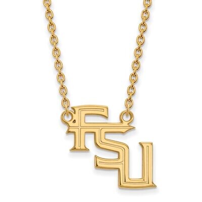 Florida State University Large Pendant with Chain Necklace 14k Yellow Gold 4Y067FSU-18, MPN: 4Y067F…