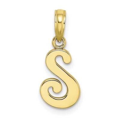 S Script Initial Charm 10k Gold Polished 10K6422S, MPN: 10K6422S,