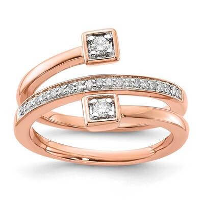 Sterling Silver Rose Plated Polished Diamond Wrap Ring RLD4064-SSABS45-7