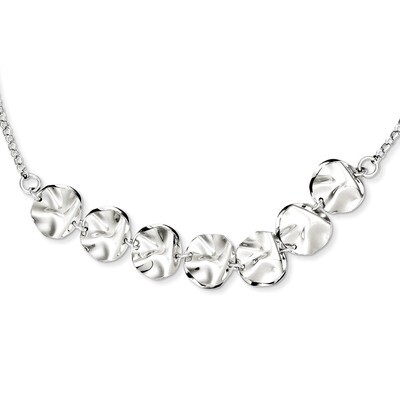 16 Inch Fancy &amp; 2 Inch Extension Necklace Sterling Silver Rhodium-plated QG3424-16, MPN: QG3424-16,…
