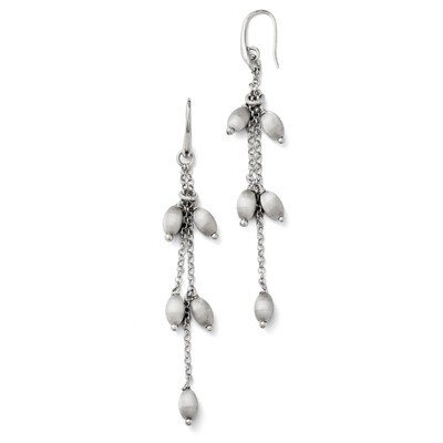Leslie&#39;s Textured Beads Triple Strand Dangle Earrings - Sterling Silver HB-QLE120, MPN: QLE120, 883…
