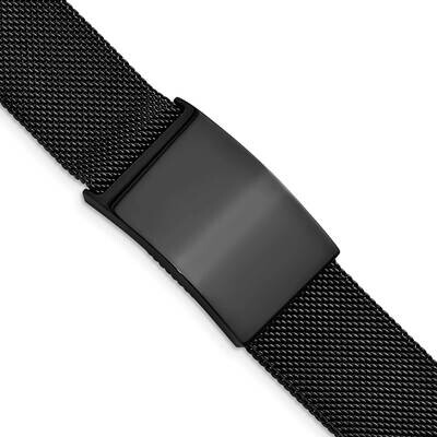 Black Ip-Plated Mesh Adjustable Id Bracelet Stainless Steel Polished SRB2958, MPN: SRB2958, 1911018…