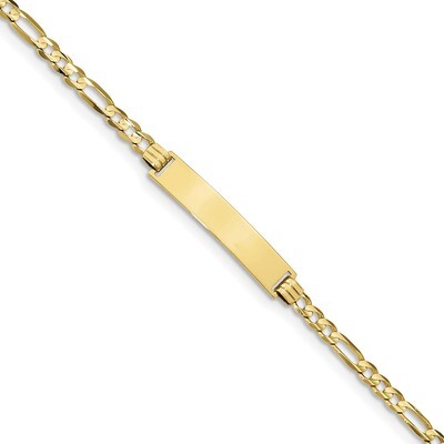 8 Inch Figaro Link ID Bracelet 10k Gold 10LID75-8, MPN: 10LID75-8, 191101598166