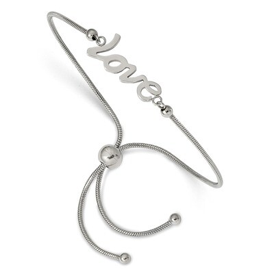 LOVE Adjustable Bracelet Stainless Steel Polished SRB1929 by Chisel, MPN: SRB1929, 191101014826
