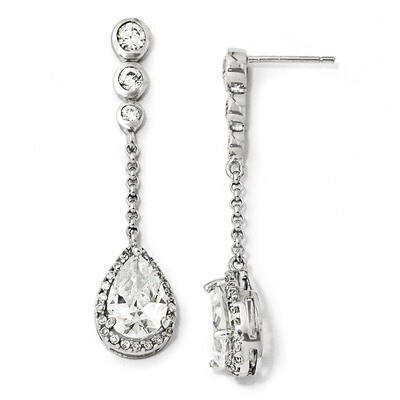 Cheryl M Teardrop Dangle Post Earrings Sterling Silver Cubic Zirconia QCM842, MPN: QCM842, 88395743…