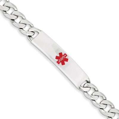 8.5 Inch Medical Curb Link ID Bracelet Sterling Silver Polished XSM172-8.5, MPN: XSM172-8.5, 191101…