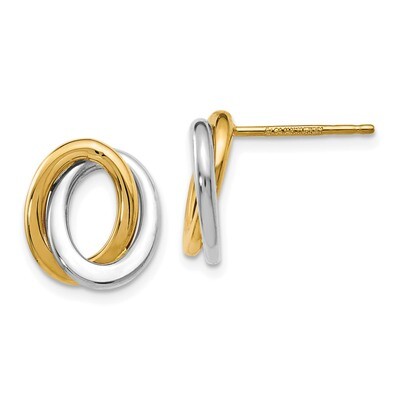Leslie&#39;s Love Knot Earrings 14k Two-tone Gold Polished HB-LE1310, MPN: LE1310, 191101758515