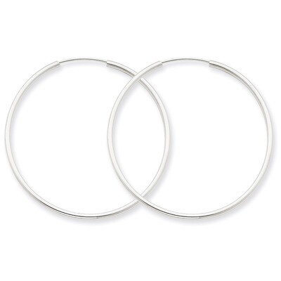 1.5mm Polished Endless Hoop Earrings 14k White Gold XY1187, MPN: XY1187, 883957299723