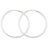 1.5mm Polished Endless Hoop Earrings 14k White Gold XY1187, MPN: XY1187, 883957299723