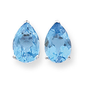 12x8mm Pear Blue Topaz Earrings 14k White Gold XE84WBT, MPN: XE84WBT, 883957105239